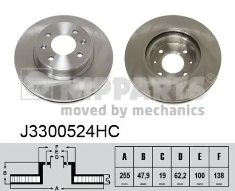 Handler.Part Brake disc NIPPARTS J3300524HC 1