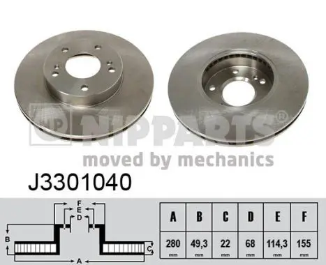 Handler.Part Brake disc NIPPARTS J3301040 1