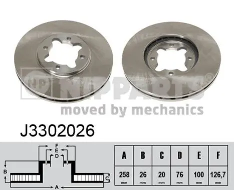 Handler.Part Brake disc NIPPARTS J3302026 1