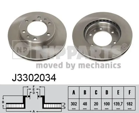 Handler.Part Brake disc NIPPARTS J3302034 1