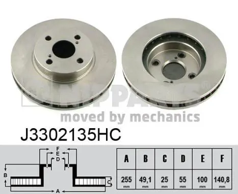 Handler.Part Brake disc NIPPARTS J3302135HC 1