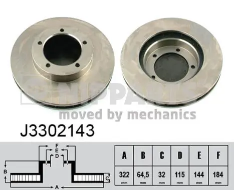 Handler.Part Brake disc NIPPARTS J3302143 1