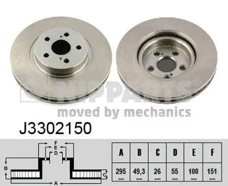 Handler.Part Brake disc NIPPARTS J3302150 1