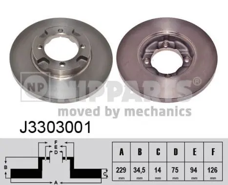 Handler.Part Brake disc NIPPARTS J3303001 1