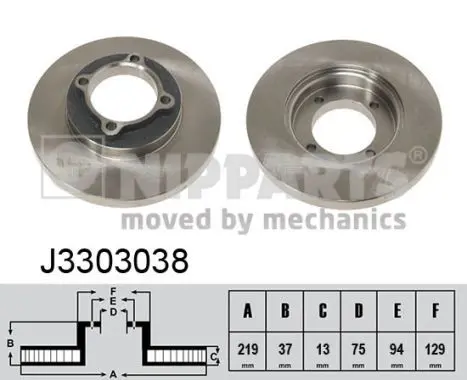 Handler.Part Brake disc NIPPARTS J3303038 1