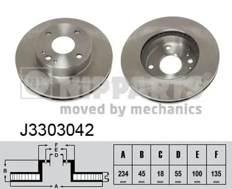 Handler.Part Brake disc NIPPARTS J3303042 1