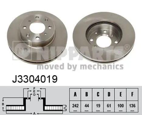 Handler.Part Brake disc NIPPARTS J3304019 1