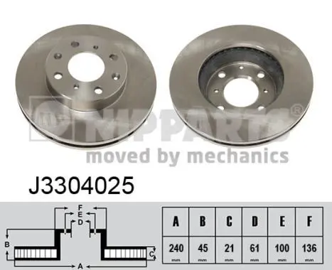 Handler.Part Brake disc NIPPARTS J3304025 1