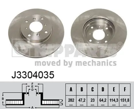 Handler.Part Brake disc NIPPARTS J3304035 1