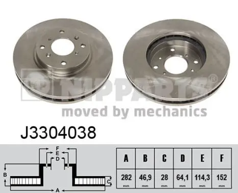 Handler.Part Brake disc NIPPARTS J3304038 1