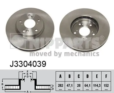 Handler.Part Brake disc NIPPARTS J3304039 1