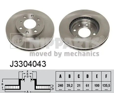 Handler.Part Brake disc NIPPARTS J3304043 1