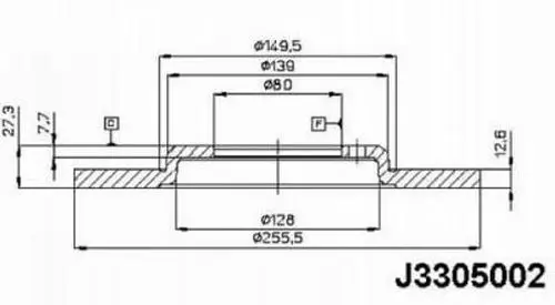 Handler.Part Brake disc NIPPARTS J3305002 1