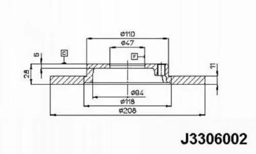 Handler.Part Brake disc NIPPARTS J3306002 1