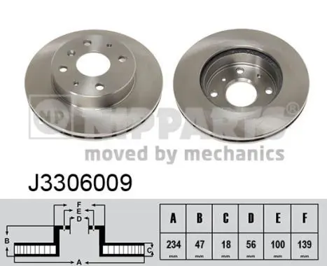 Handler.Part Brake disc NIPPARTS J3306009 1