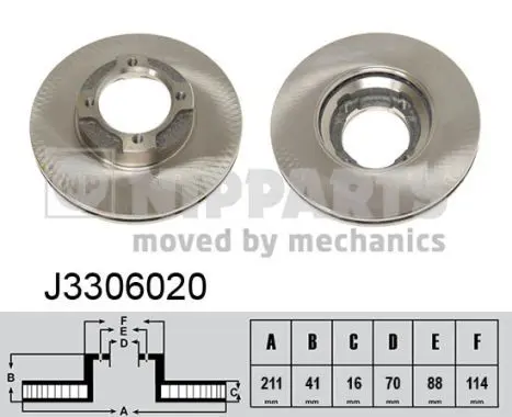 Handler.Part Brake disc NIPPARTS J3306020 1