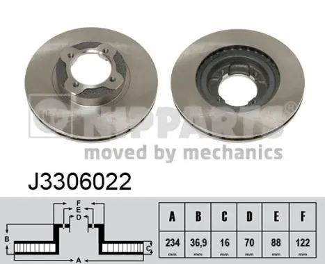 Handler.Part Brake disc NIPPARTS J3306022 1