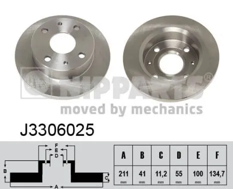 Handler.Part Brake disc NIPPARTS J3306025 1