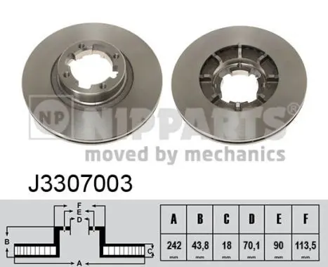 Handler.Part Brake disc NIPPARTS J3307003 1