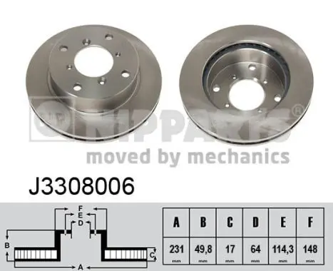 Handler.Part Brake disc NIPPARTS J3308006 1