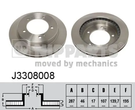 Handler.Part Brake disc NIPPARTS J3308008 1