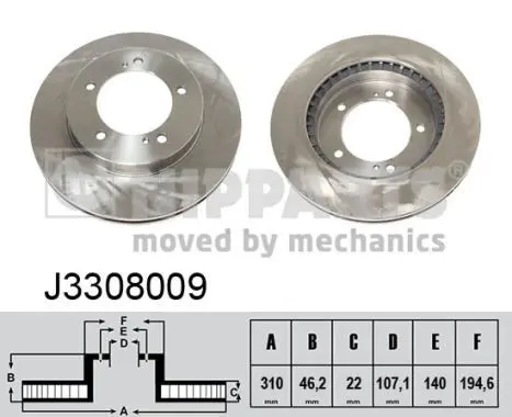 Handler.Part Brake disc NIPPARTS J3308009 1