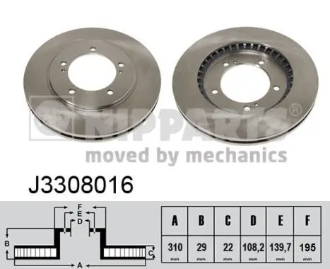 Handler.Part Brake disc NIPPARTS J3308016 1