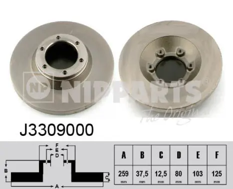 Handler.Part Brake disc NIPPARTS J3309000 1