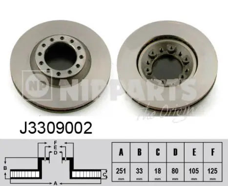 Handler.Part Brake disc NIPPARTS J3309002 1