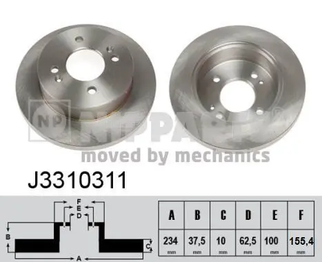 Handler.Part Brake disc NIPPARTS J3310311 1