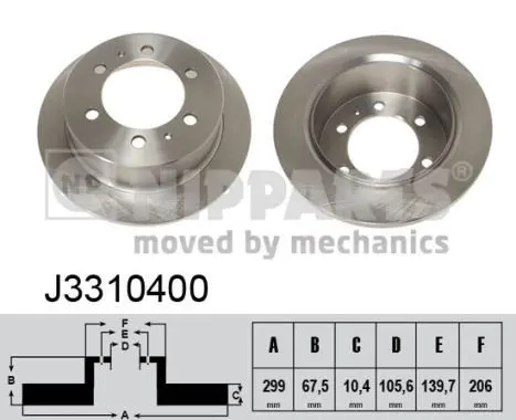 Handler.Part Brake disc NIPPARTS J3310400 1