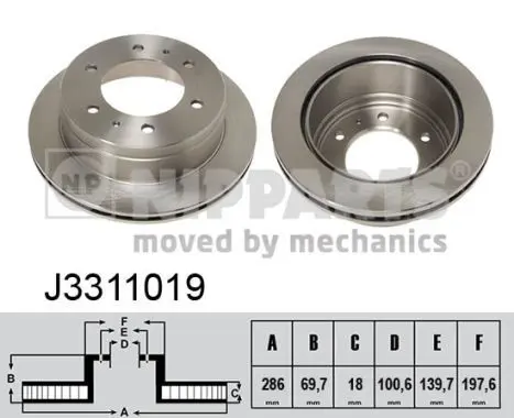 Handler.Part Brake disc NIPPARTS J3311019 1