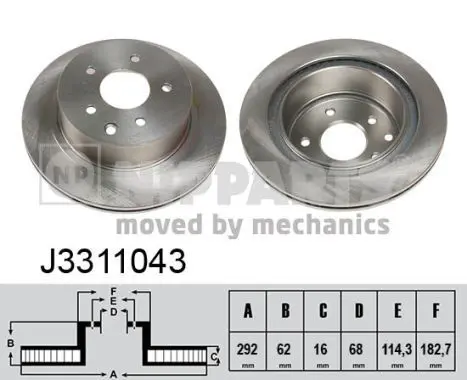 Handler.Part Brake disc NIPPARTS J3311043 1