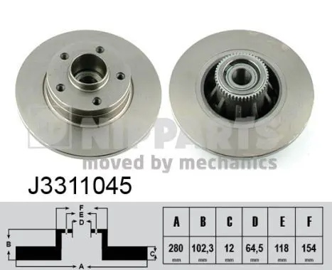 Handler.Part Brake disc NIPPARTS J3311045 1