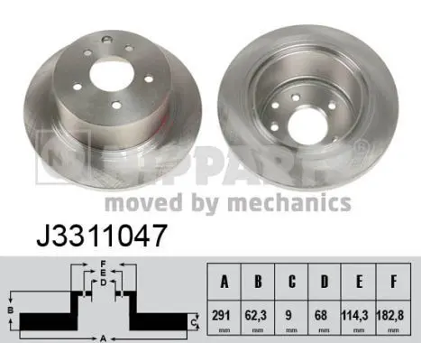 Handler.Part Brake disc NIPPARTS J3311047 1