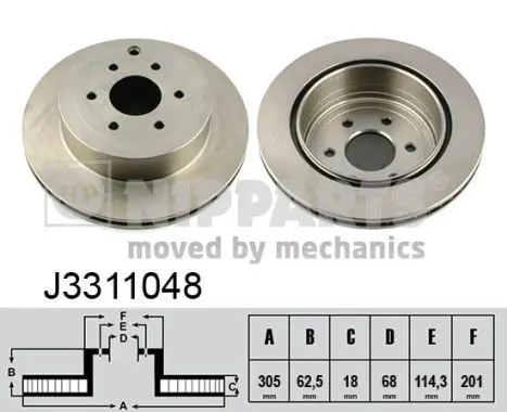 Handler.Part Brake disc NIPPARTS J3311048 1