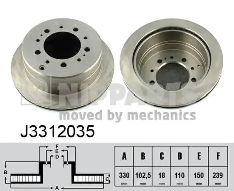 Handler.Part Brake disc NIPPARTS J3312035 1