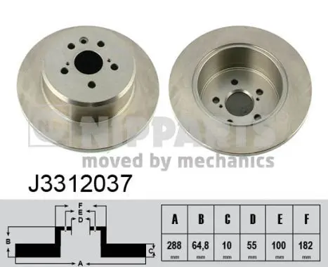 Handler.Part Brake disc NIPPARTS J3312037 1