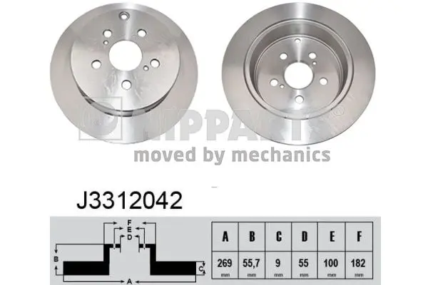 Handler.Part Brake disc NIPPARTS J3312042 1