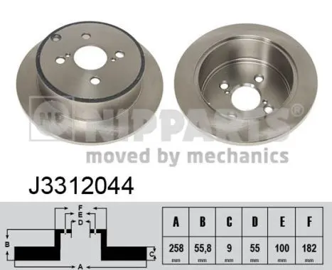 Handler.Part Brake disc NIPPARTS J3312044 1