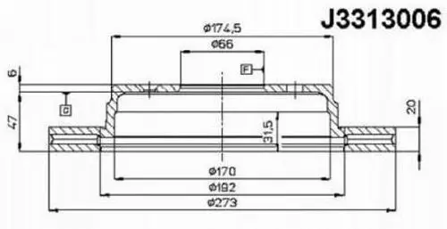 Handler.Part Brake disc NIPPARTS J3313006 1