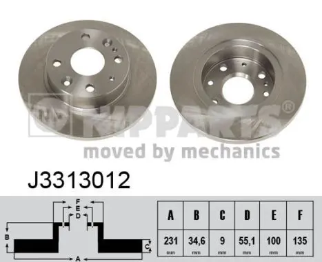 Handler.Part Brake disc NIPPARTS J3313012 1