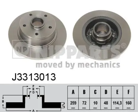 Handler.Part Brake disc NIPPARTS J3313013 1