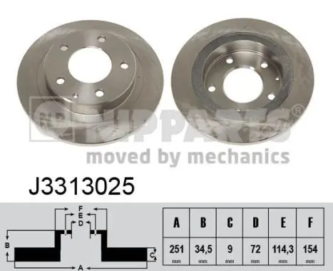 Handler.Part Brake disc NIPPARTS J3313025 1