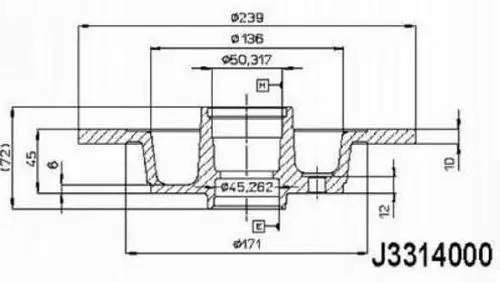 Handler.Part Brake disc NIPPARTS J3314000 1