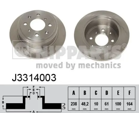 Handler.Part Brake disc NIPPARTS J3314003 1