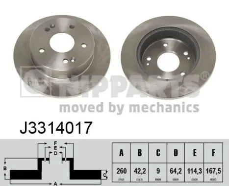 Handler.Part Brake disc NIPPARTS J3314017 1