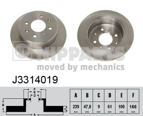 Handler.Part Brake disc NIPPARTS J3314019 1