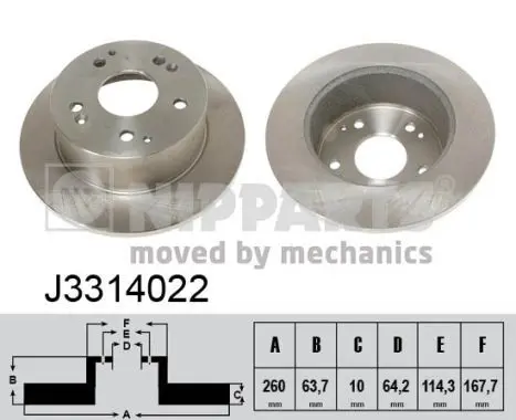 Handler.Part Brake disc NIPPARTS J3314022 1