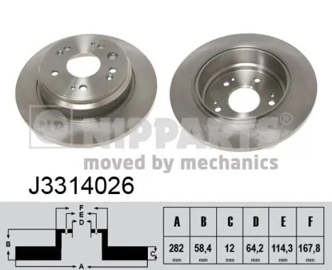 Handler.Part Brake disc NIPPARTS J3314026 1